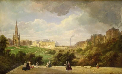 Ansicht von Edinburgh, das Walter Scott Denkmal